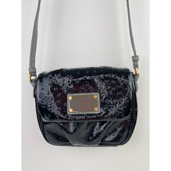 Marc Marc Jacobs Crocodile Textured Black Gray MIni Small Shoulder Crossbody Bag - Picture 1 of 8